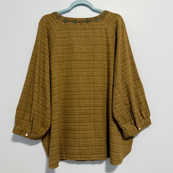 J Jill Pure Jill Plus Embroidered V- Neck Top Size 3X - Picture 4 of 8